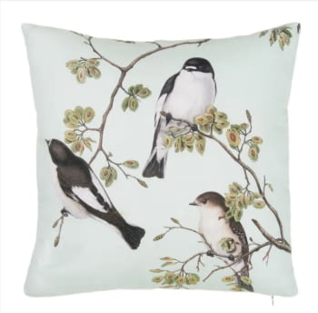 Cojín pájaros verde agua 45 x 45