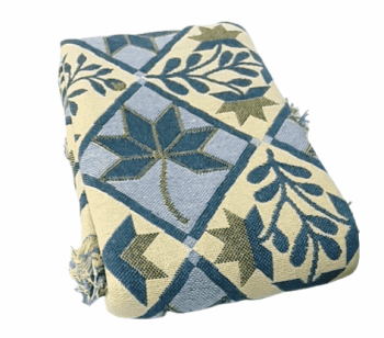 Colcha tejida verde 180 x 260