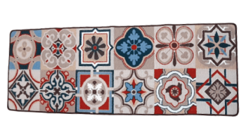 Alfombra antideslizante mosaico rojo 50 x 150 - 1