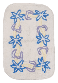 Alfombra beige, azul y lila - 1