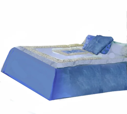 Colcha edredón azul greca cama 150
